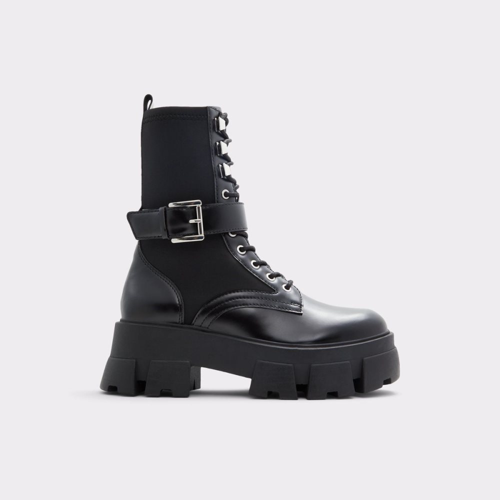 Női Aldo Grandleap Combat boots - Lug sole Harci bakancs Fekete | 495-CGODIQ