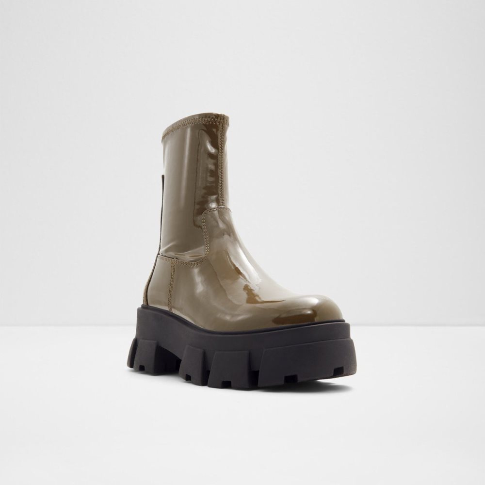 Női Aldo Grandsole Platform ankle boot - Lug sole Bokacsizma Khaki | 420-DMIRPC