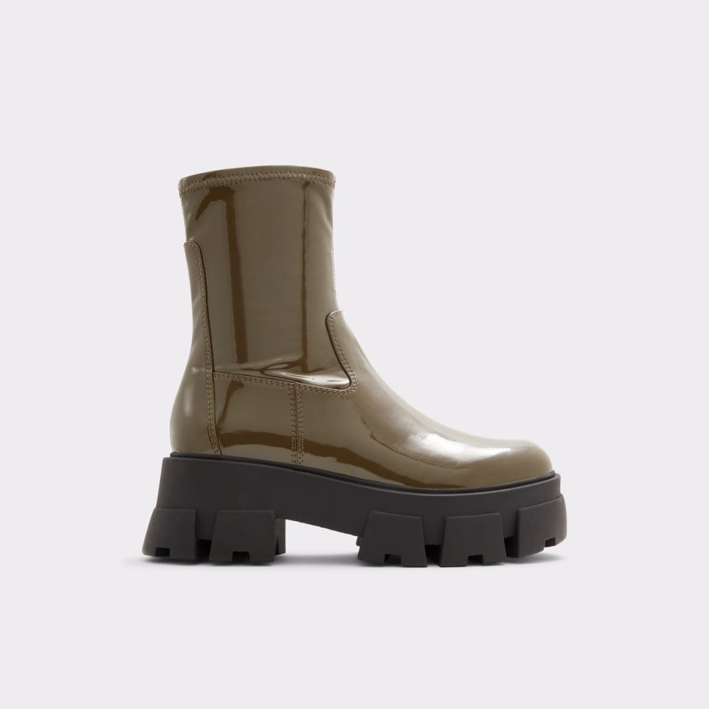 Női Aldo Grandsole Platform ankle boot - Lug sole Bokacsizma Khaki | 420-DMIRPC