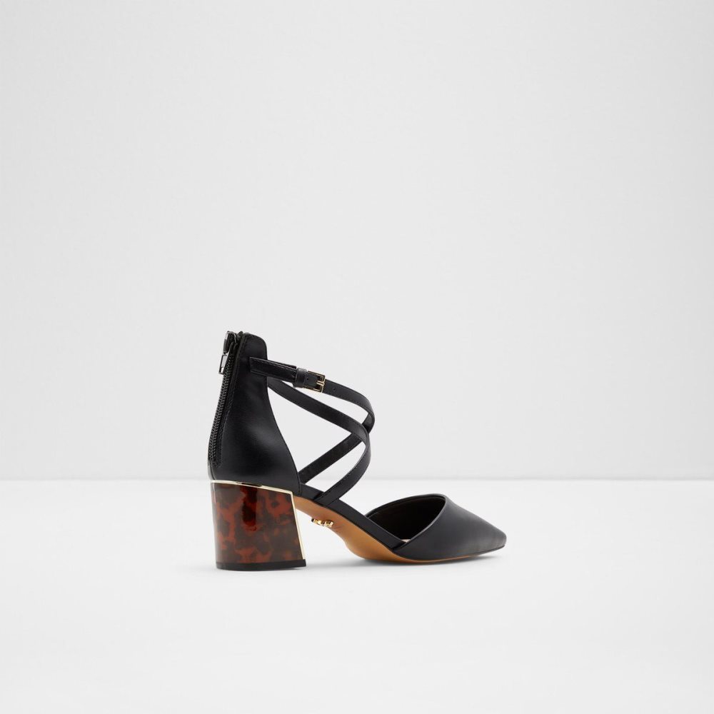 Női Aldo Grarwen Ankle strap heeled shoe Blokk Sarkú Cipő Fekete | 084-BCUAXE