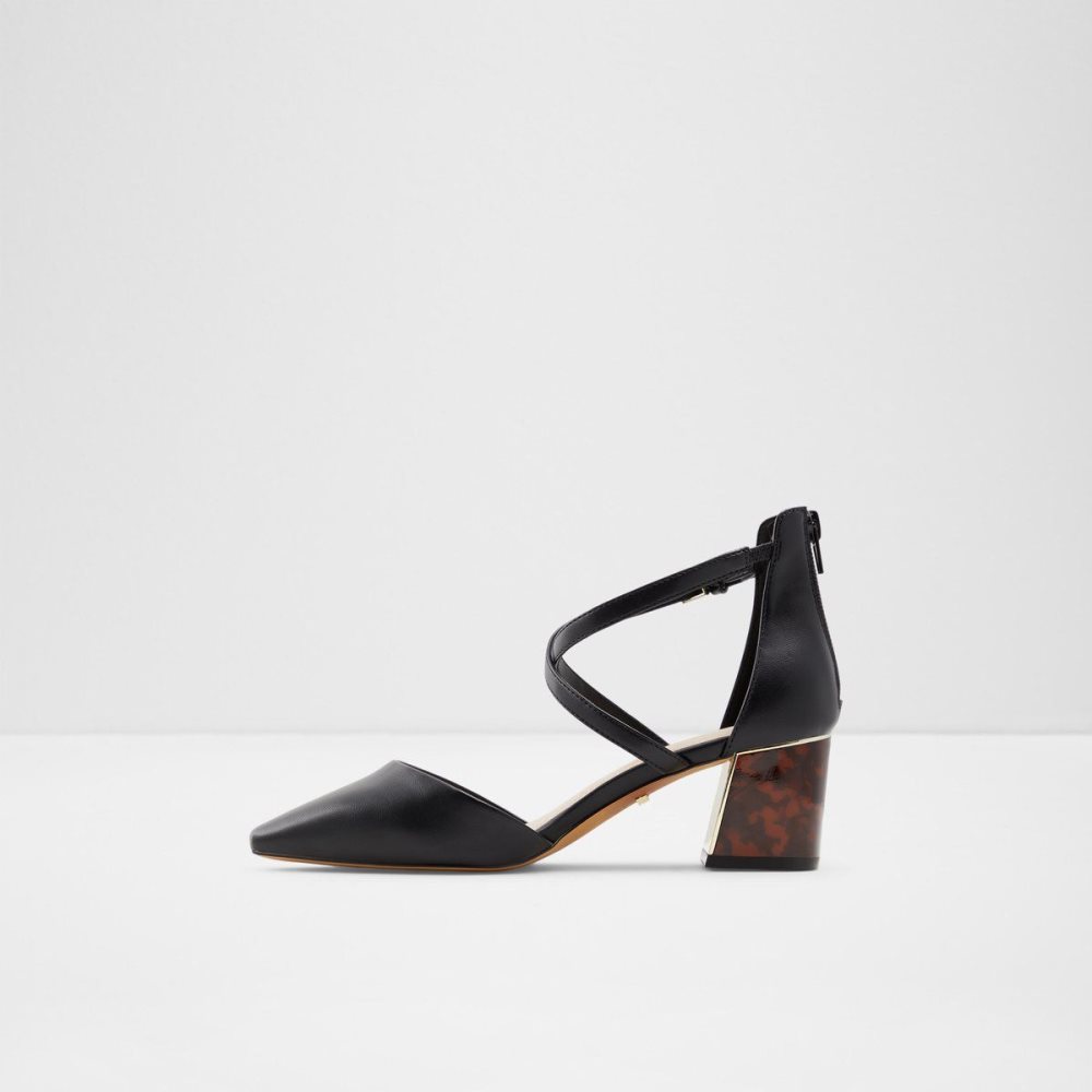 Női Aldo Grarwen Ankle strap heeled shoe Blokk Sarkú Cipő Fekete | 084-BCUAXE