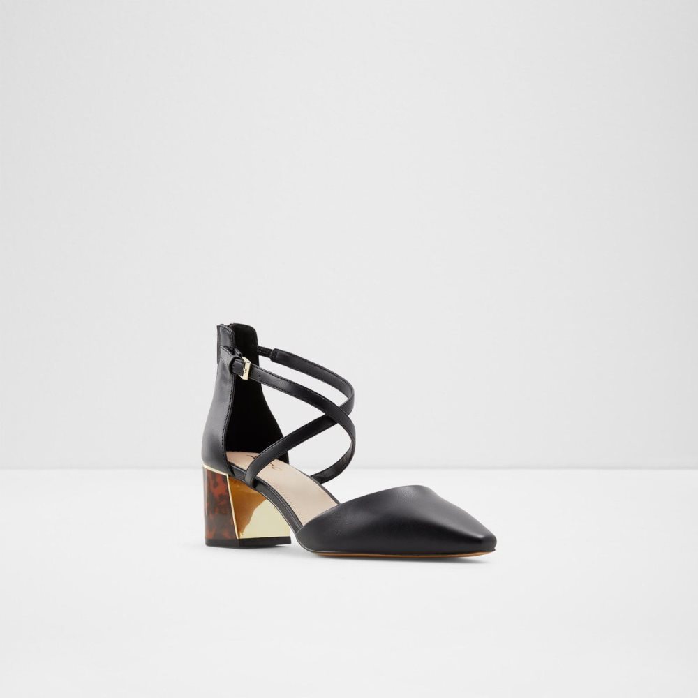 Női Aldo Grarwen Ankle strap heeled shoe Blokk Sarkú Cipő Fekete | 084-BCUAXE