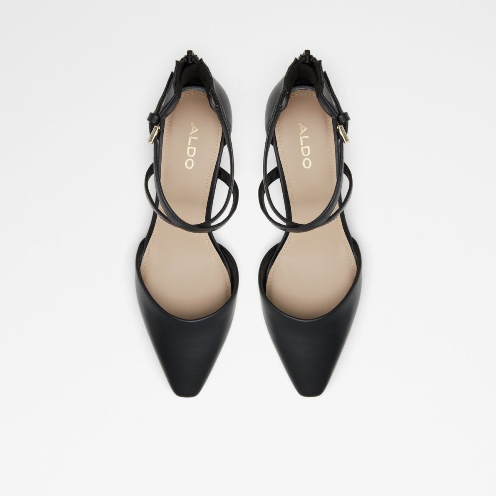 Női Aldo Grarwen Ankle strap heeled shoe Blokk Sarkú Cipő Fekete | 084-BCUAXE