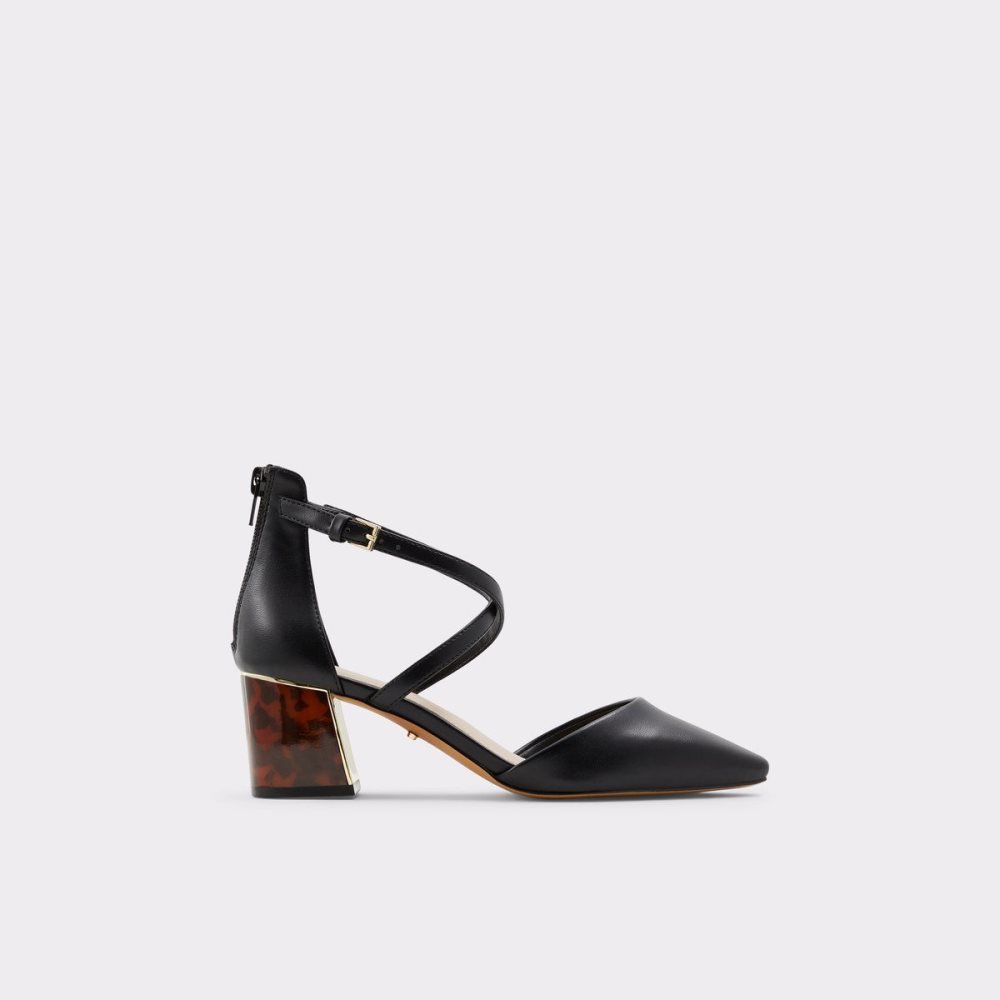 Női Aldo Grarwen Ankle strap heeled shoe Blokk Sarkú Cipő Fekete | 084-BCUAXE