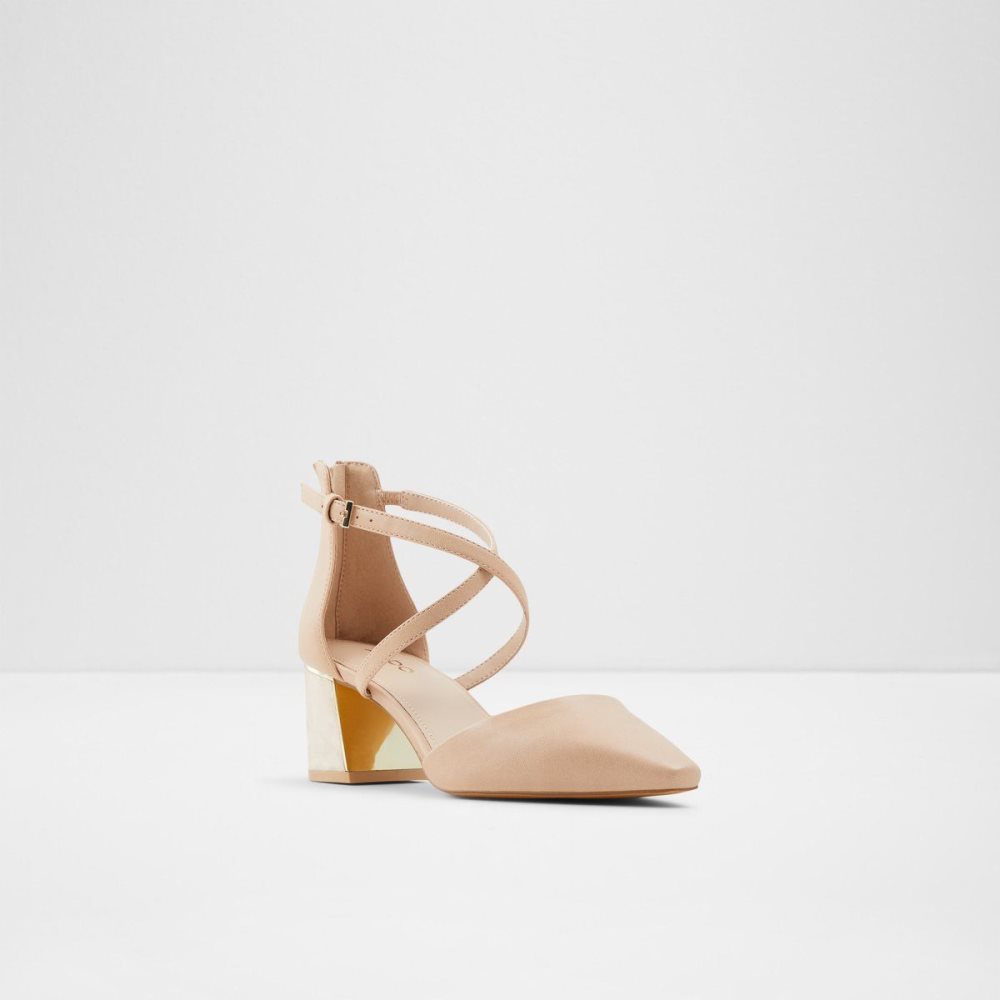 Női Aldo Grarwen High heel shoe - Block heel Blokk Sarkú Cipő Világos Bézs | 514-INALUV