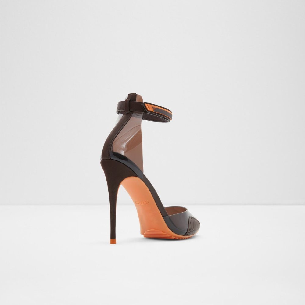 Női Aldo Invisi High heel shoe Magassarkú Sötétbarna | 720-MOTVPU