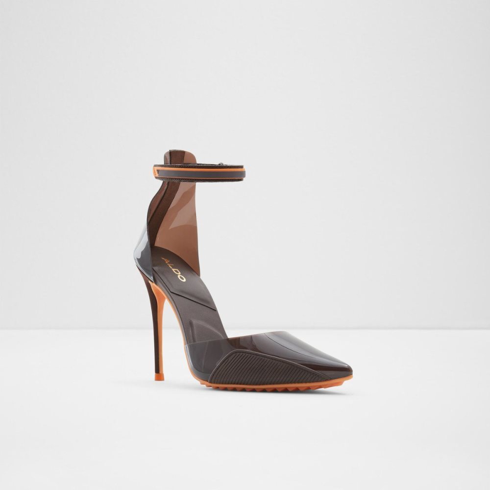 Női Aldo Invisi High heel shoe Magassarkú Sötétbarna | 720-MOTVPU