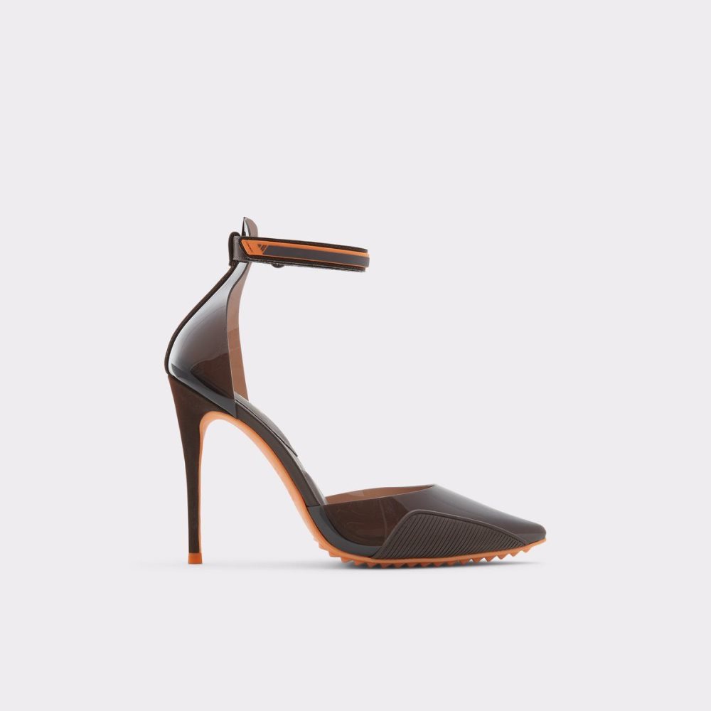 Női Aldo Invisi High heel shoe Magassarkú Sötétbarna | 720-MOTVPU