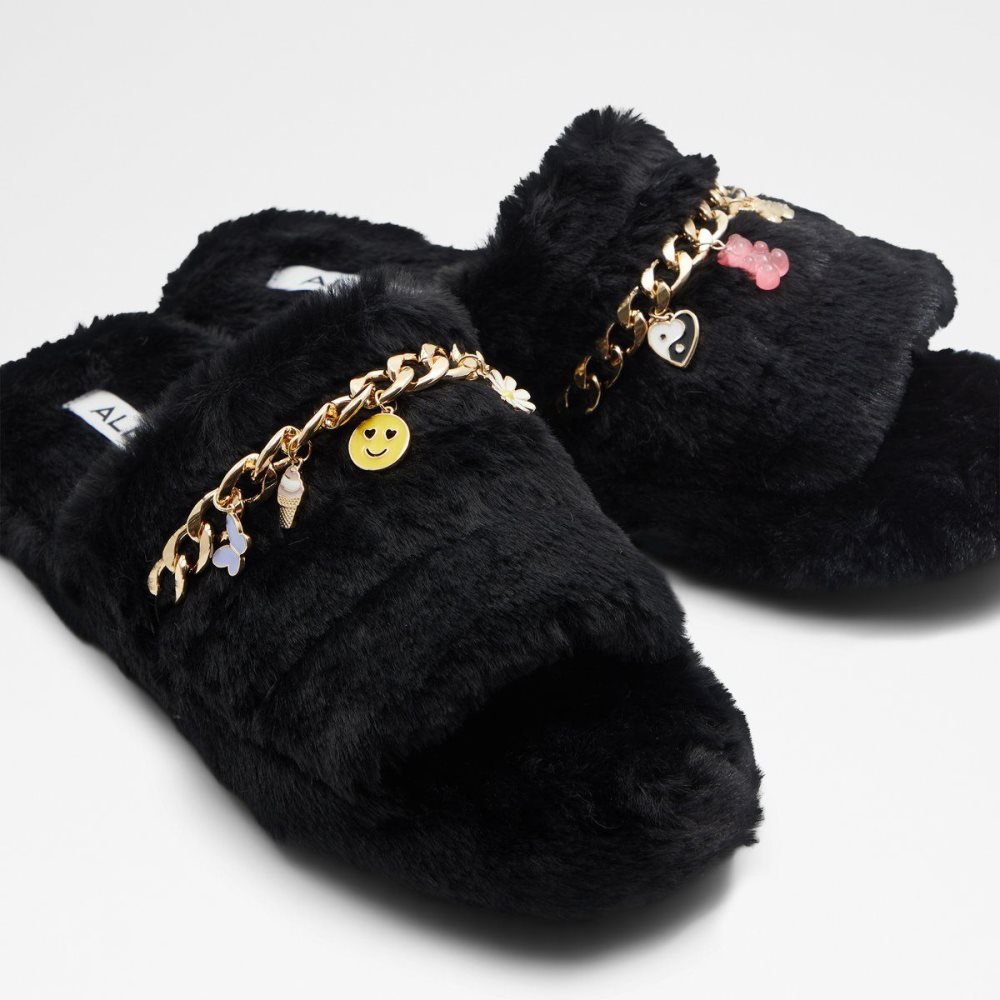 Női Aldo Jennanalia Slippers Papucs Fekete Arany | 725-RZNSKT