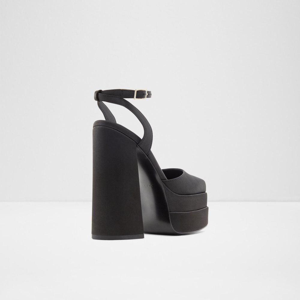Női Aldo Kersaudy Ankle strap heeled shoe - Plateforme Platform Cipő Fekete | 501-GYQWBC