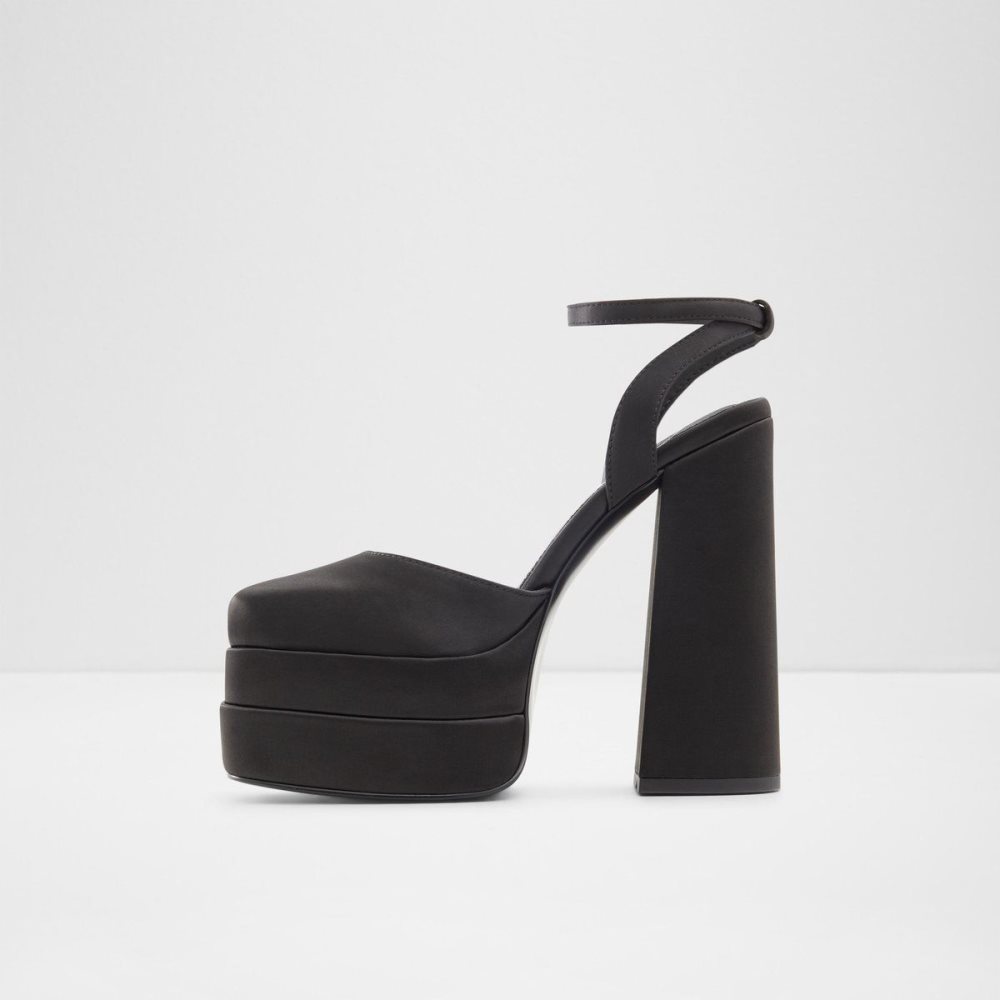 Női Aldo Kersaudy Ankle strap heeled shoe - Plateforme Platform Cipő Fekete | 501-GYQWBC