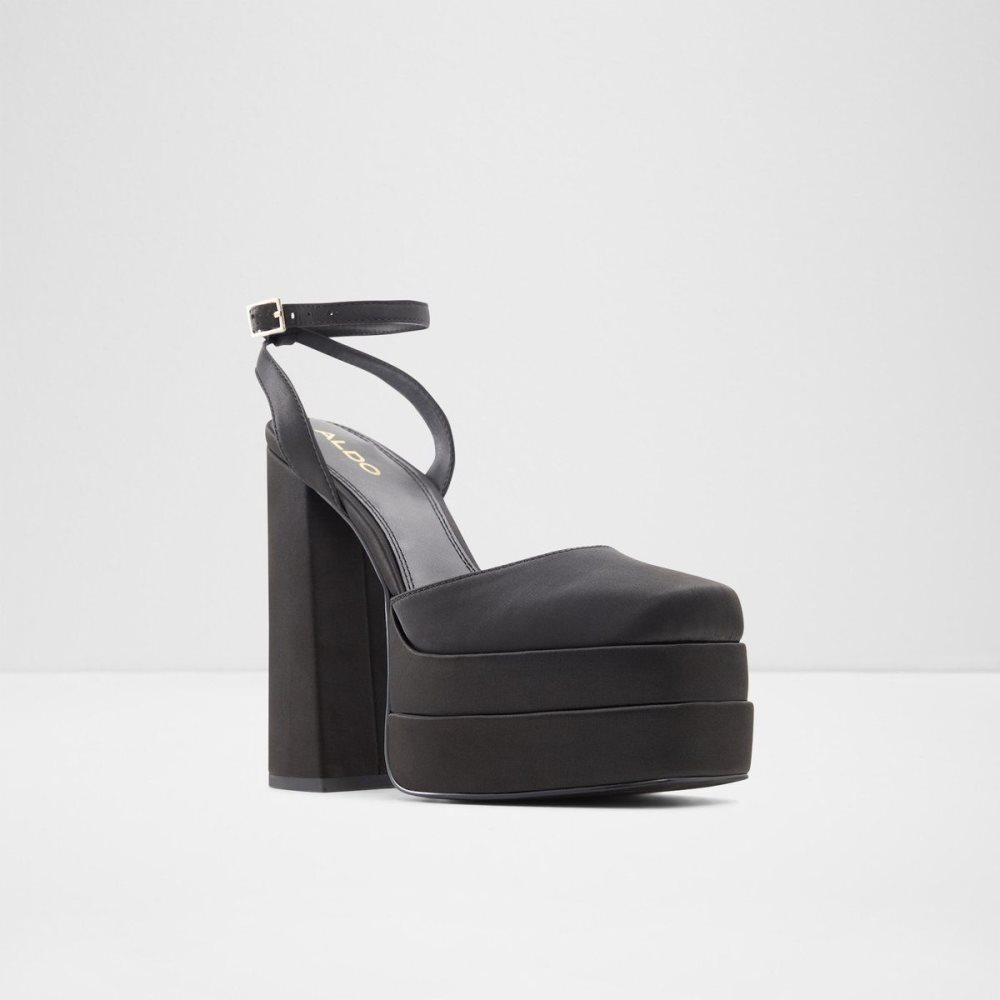 Női Aldo Kersaudy Ankle strap heeled shoe - Plateforme Platform Cipő Fekete | 501-GYQWBC