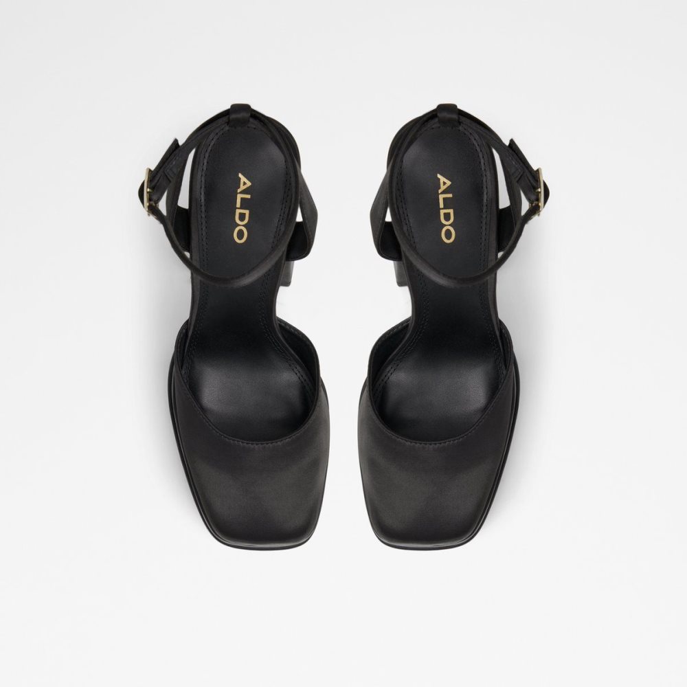 Női Aldo Kersaudy Ankle strap heeled shoe - Plateforme Platform Cipő Fekete | 501-GYQWBC
