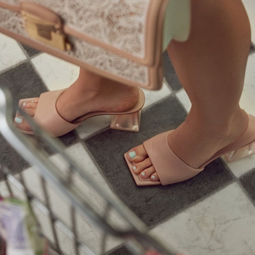 Női Aldo Kylah High heel sandal - Block heel Blokk Sarkú Cipő Világos Rózsaszín | 650-UOASFM