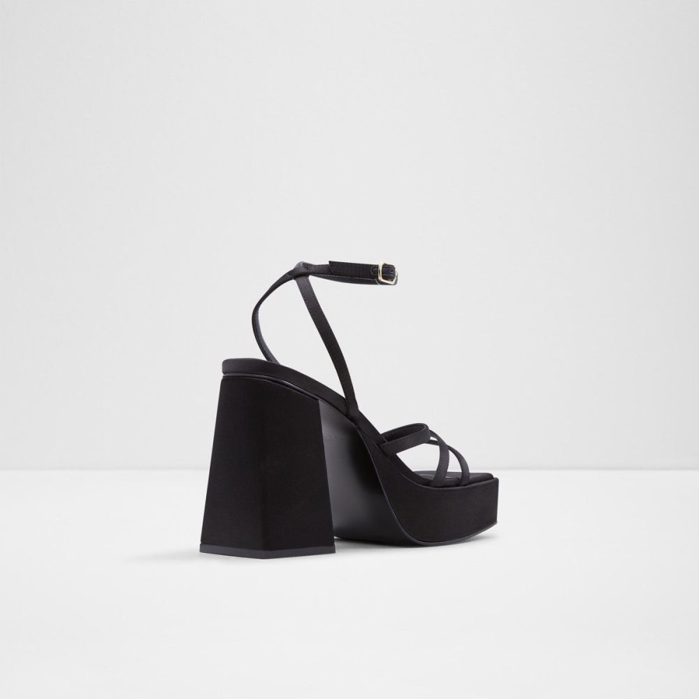 Női Aldo Landabriver Strappy heeled sandal - Plateforme Platform Cipő Fekete | 983-QVYTMF