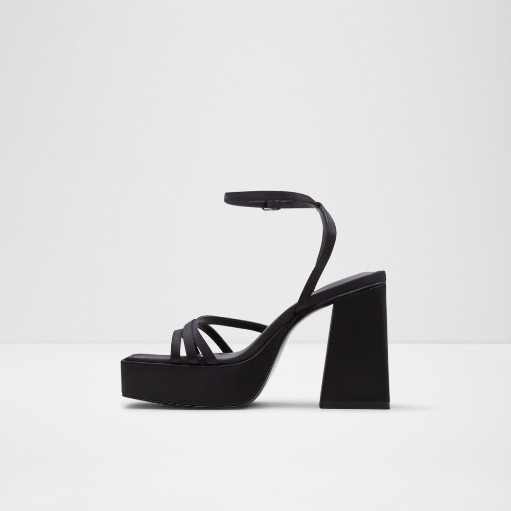 Női Aldo Landabriver Strappy heeled sandal - Plateforme Platform Cipő Fekete | 983-QVYTMF