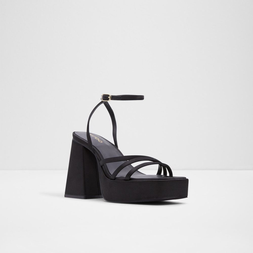 Női Aldo Landabriver Strappy heeled sandal - Plateforme Platform Cipő Fekete | 983-QVYTMF