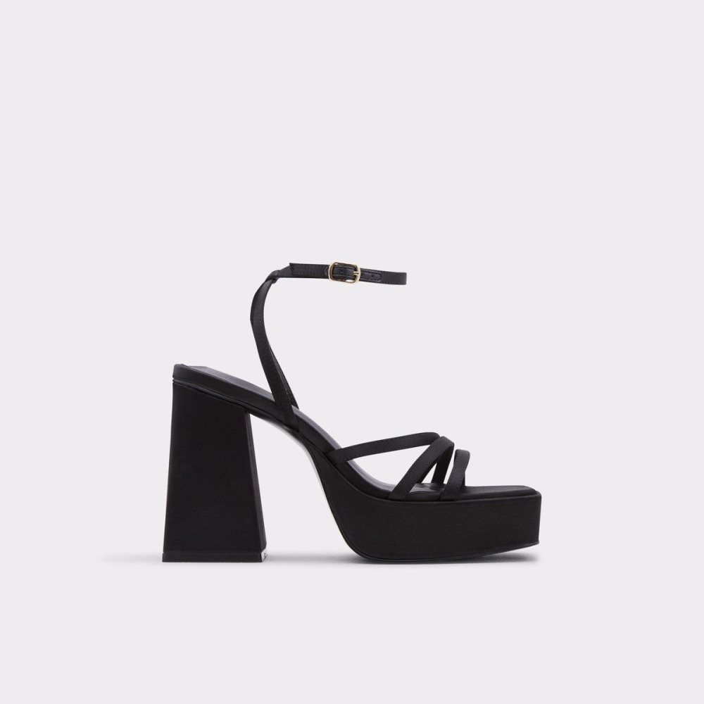 Női Aldo Landabriver Strappy heeled sandal - Plateforme Platform Cipő Fekete | 983-QVYTMF