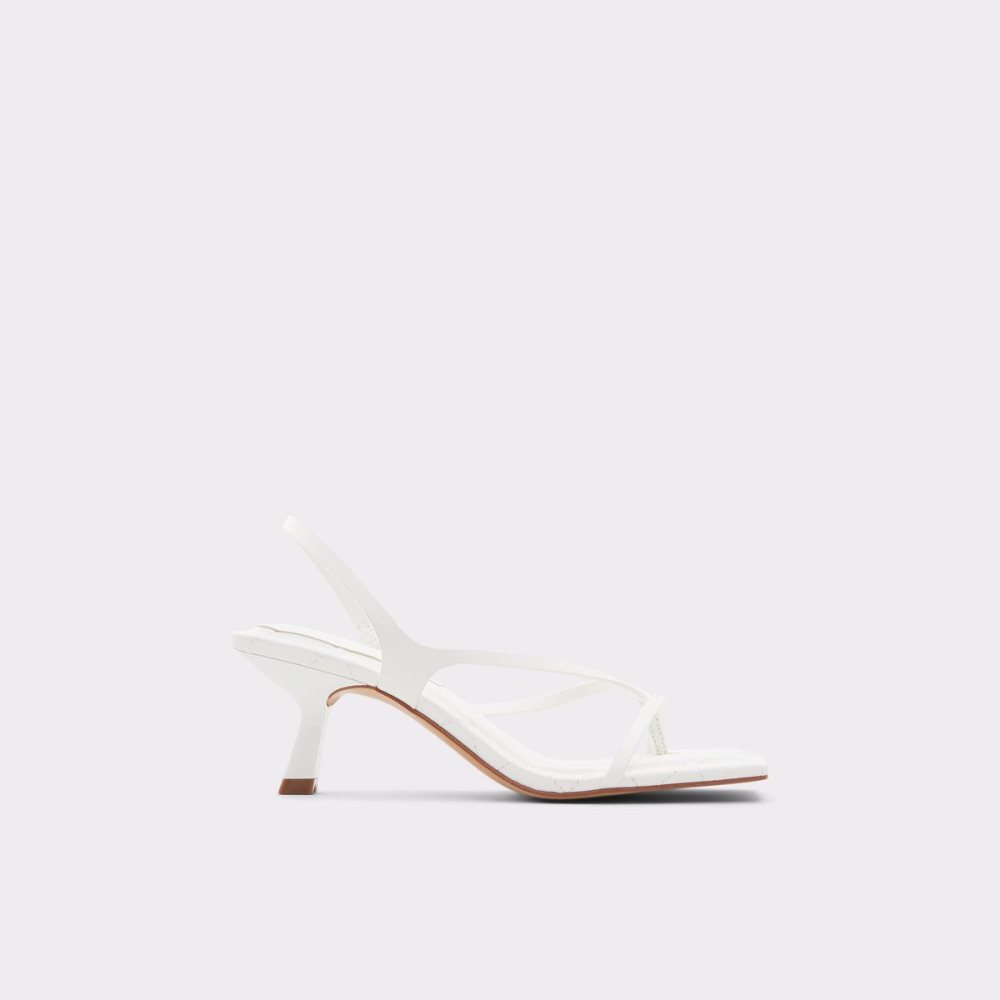 Női Aldo Loni Strappy high heel sandal - Block heel Magassarkú Fehér | 621-RIBYXJ