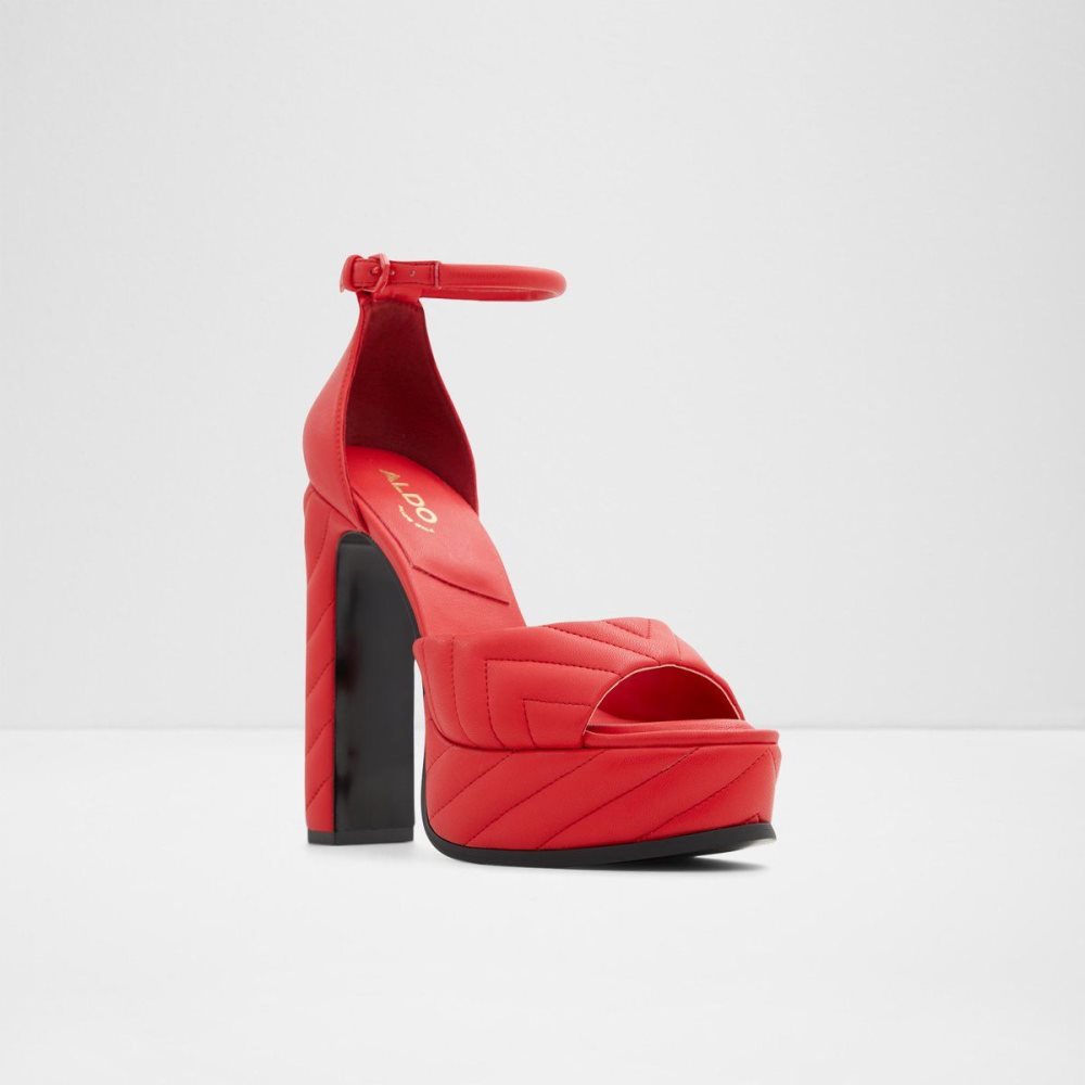 Női Aldo Milena Ankle strap heeled sandal - Plateforme Platform Cipő Piros | 653-WNCDJQ