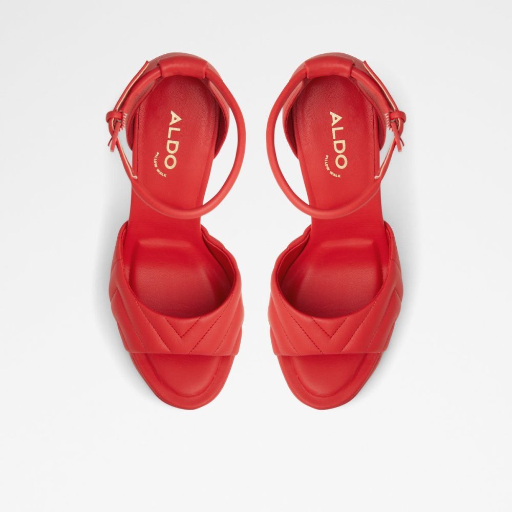 Női Aldo Milena Ankle strap heeled sandal - Plateforme Platform Cipő Piros | 653-WNCDJQ