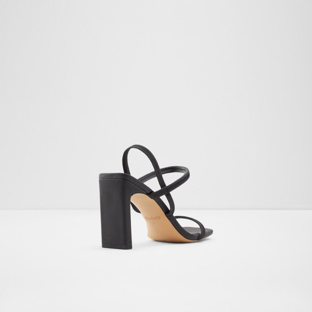 Női Aldo Okurr Strappy heeled sandal Blokk Sarkú Cipő Fekete | 762-BJLWNF