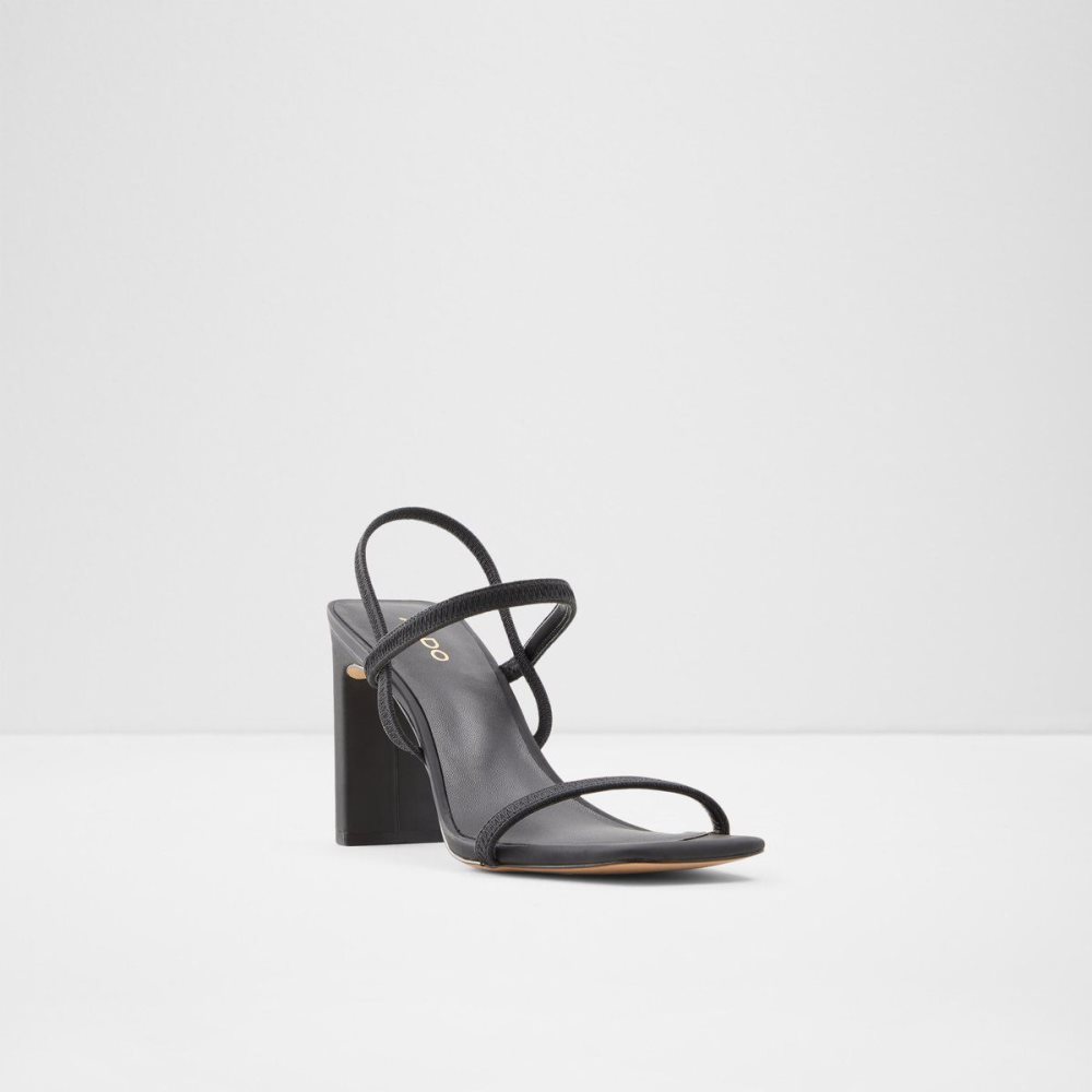 Női Aldo Okurr Strappy heeled sandal Blokk Sarkú Cipő Fekete | 762-BJLWNF