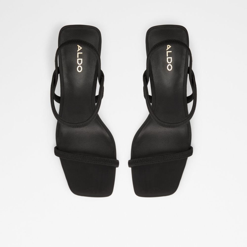 Női Aldo Okurr Strappy heeled sandal Blokk Sarkú Cipő Fekete | 762-BJLWNF