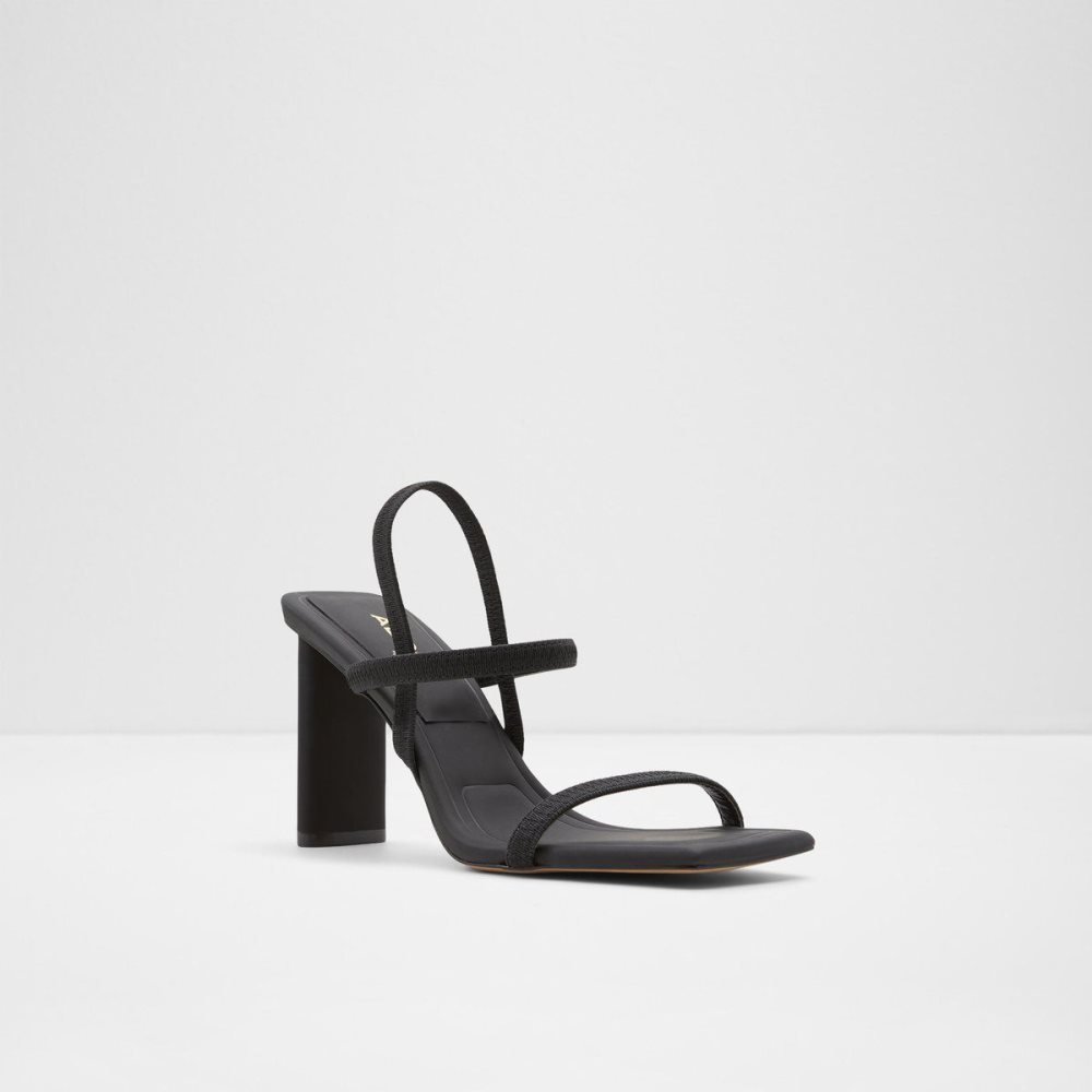 Női Aldo Okurra Strappy heeled sandal Blokk Sarkú Cipő Fekete | 683-RDUPFO