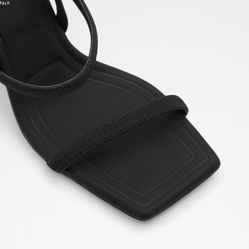 Női Aldo Okurra Strappy heeled sandal Blokk Sarkú Cipő Fekete | 683-RDUPFO