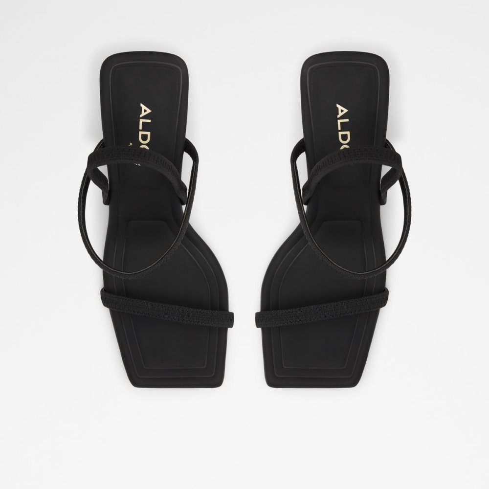 Női Aldo Okurra Strappy heeled sandal Blokk Sarkú Cipő Fekete | 683-RDUPFO