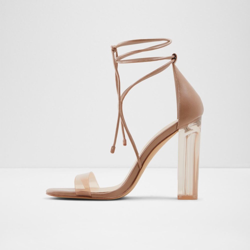 Női Aldo Onardonia Strappy heeled sandal Magassarkú Bézs | 601-ANOCST