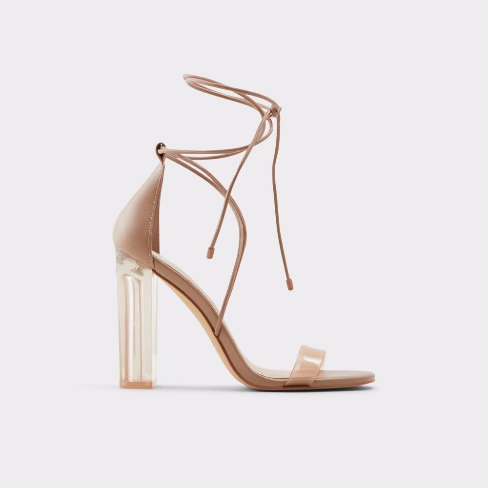 Női Aldo Onardonia Strappy heeled sandal Magassarkú Bézs | 601-ANOCST
