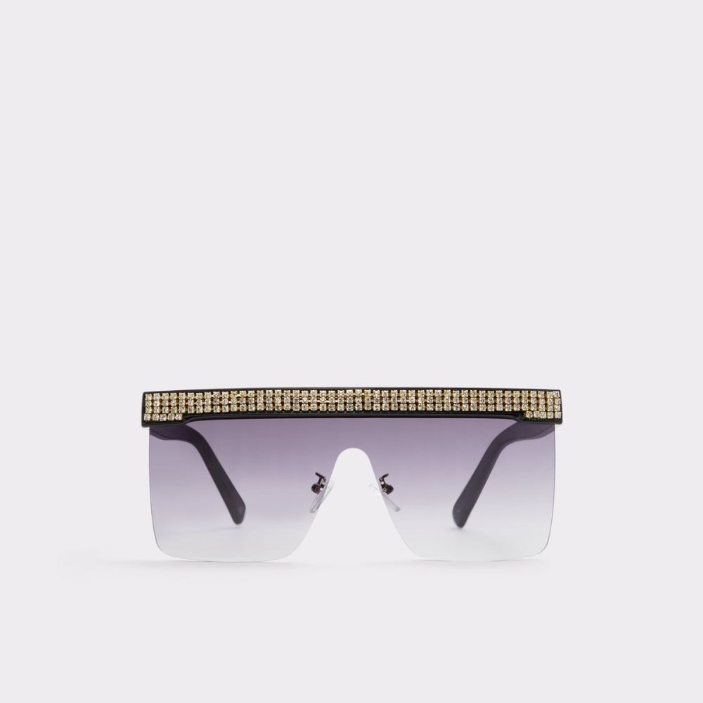 Női Aldo Pickthorne Shield sunglasses Napszemüveg Fekete Arany | 916-EFSIKX