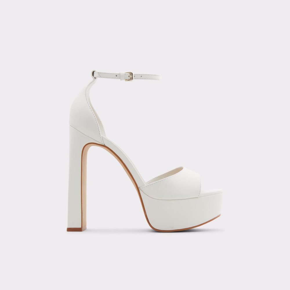 Női Aldo Posh High heel sandal - Block heel Platform Cipő Fehér | 316-LYSBQH