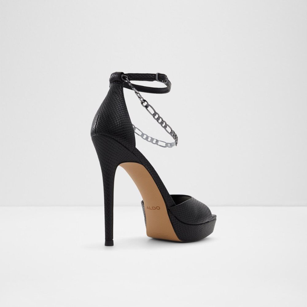 Női Aldo Prisilla Heeled sandal - Stiletto heel Platform Cipő Fekete | 537-LNCEZT