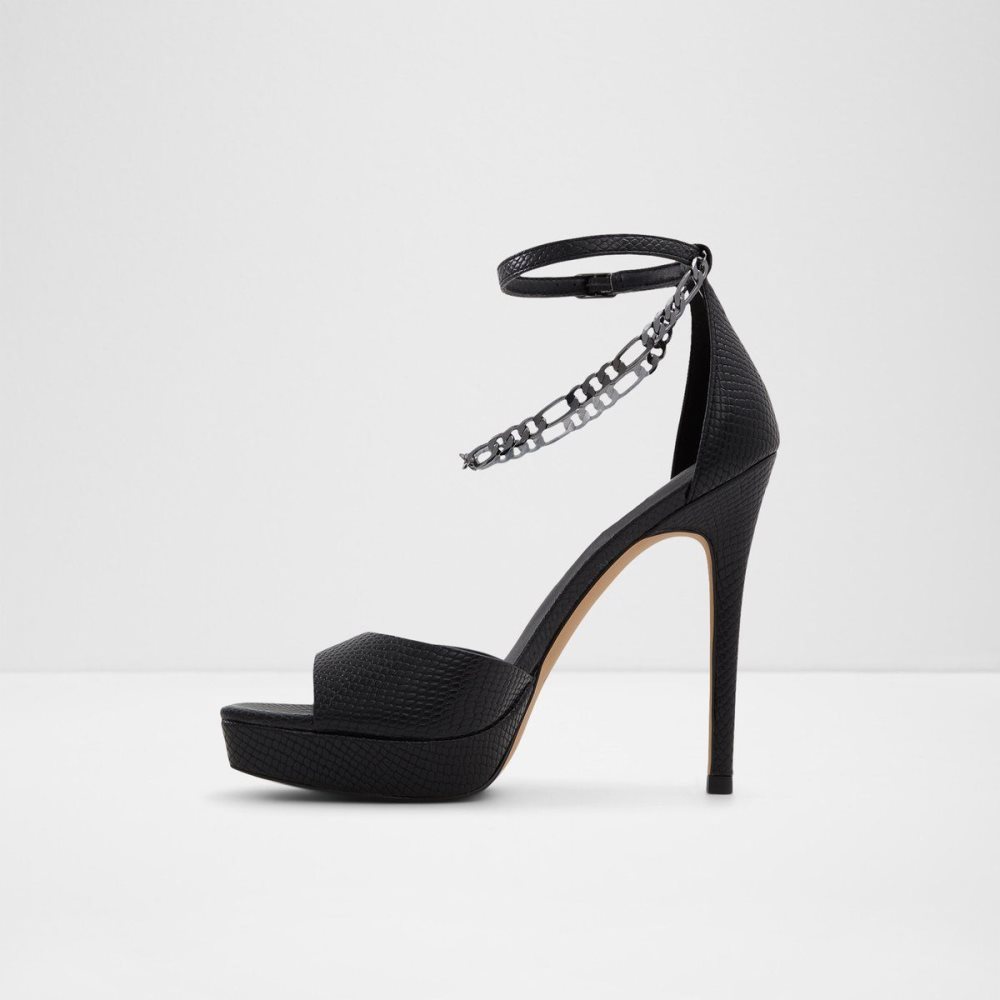 Női Aldo Prisilla Heeled sandal - Stiletto heel Platform Cipő Fekete | 537-LNCEZT