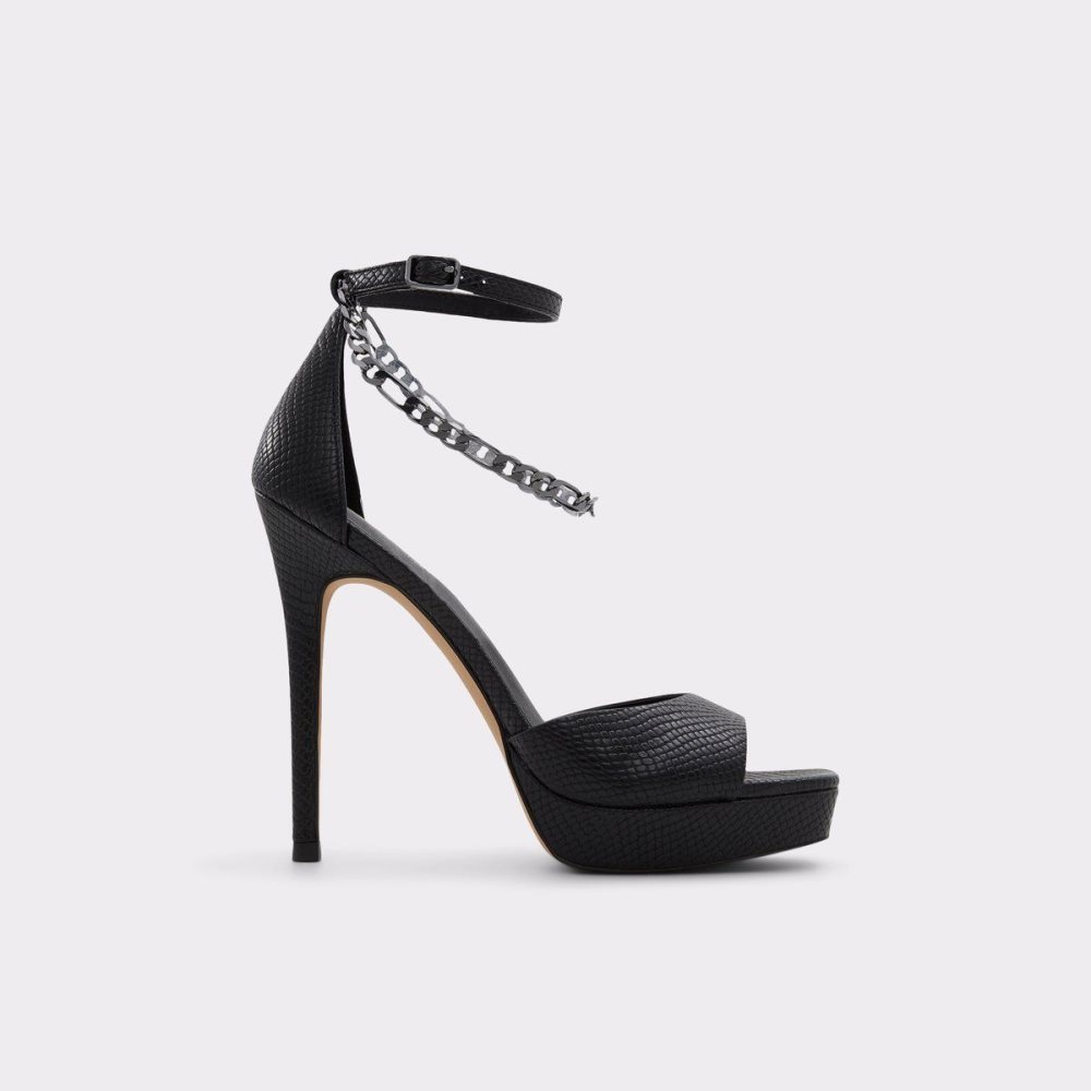Női Aldo Prisilla Heeled sandal - Stiletto heel Platform Cipő Fekete | 537-LNCEZT