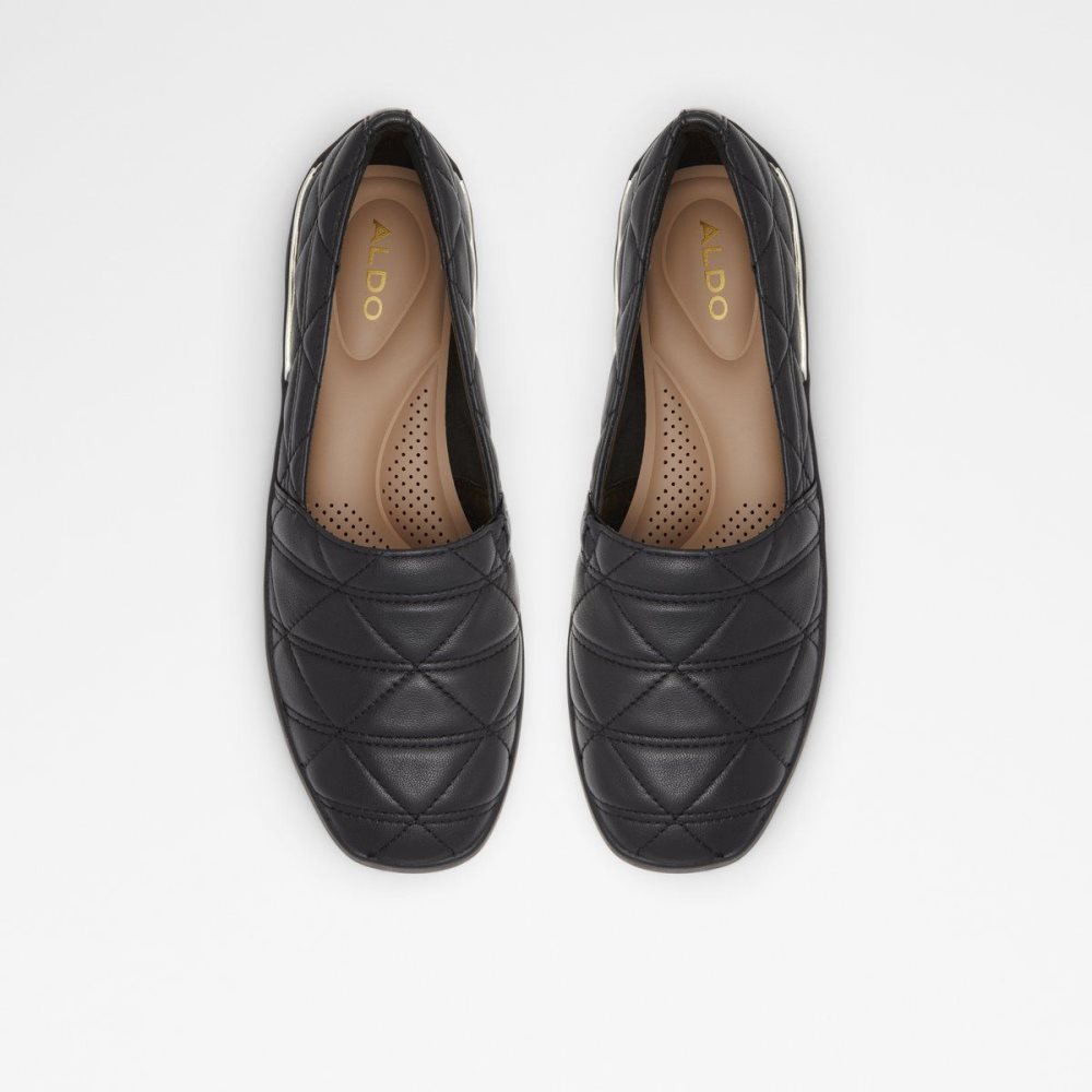 Női Aldo Quilten Slip on Loafers Fekete | 238-NXBRTC