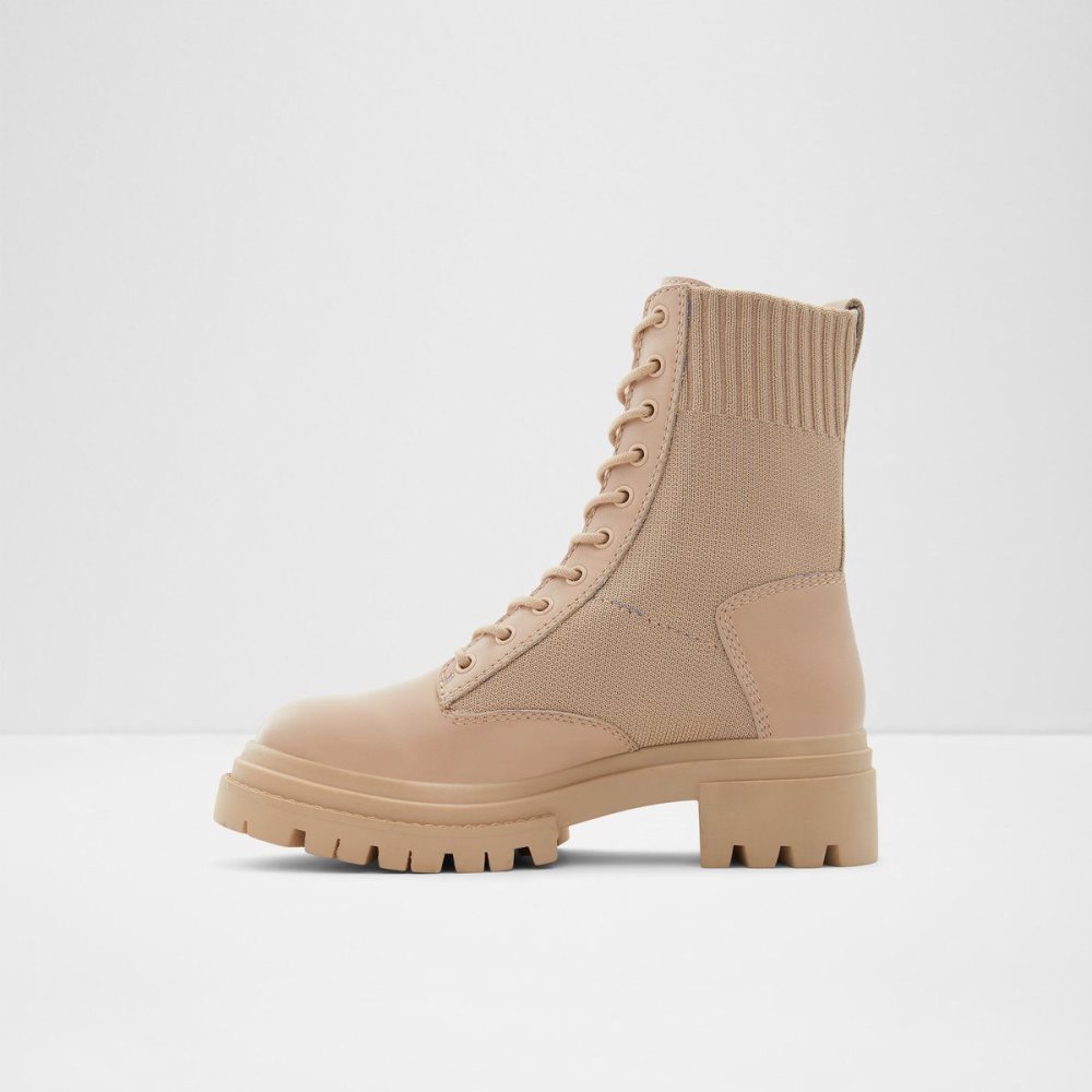 Női Aldo Reflow Combat ankle boot - Lug sole Harci bakancs Bézs | 364-RUPECX
