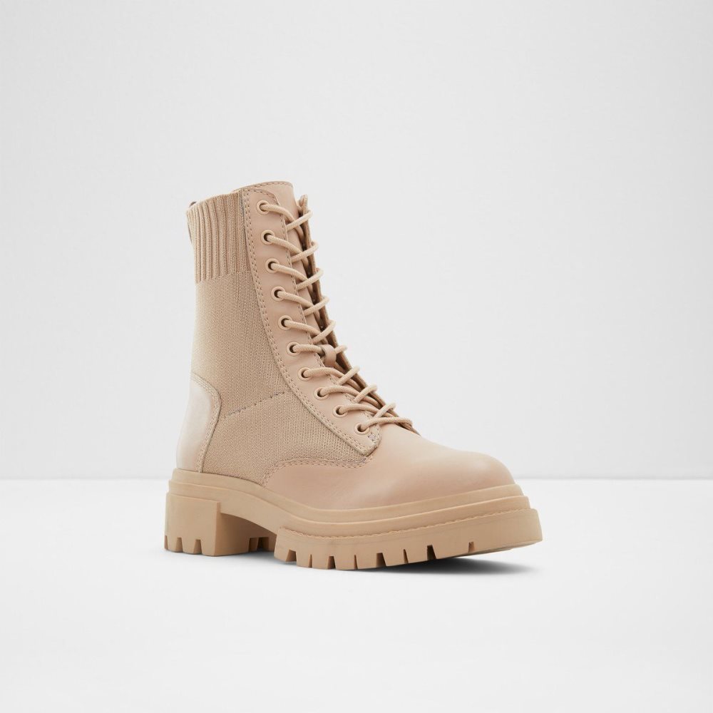 Női Aldo Reflow Combat ankle boot - Lug sole Harci bakancs Bézs | 364-RUPECX
