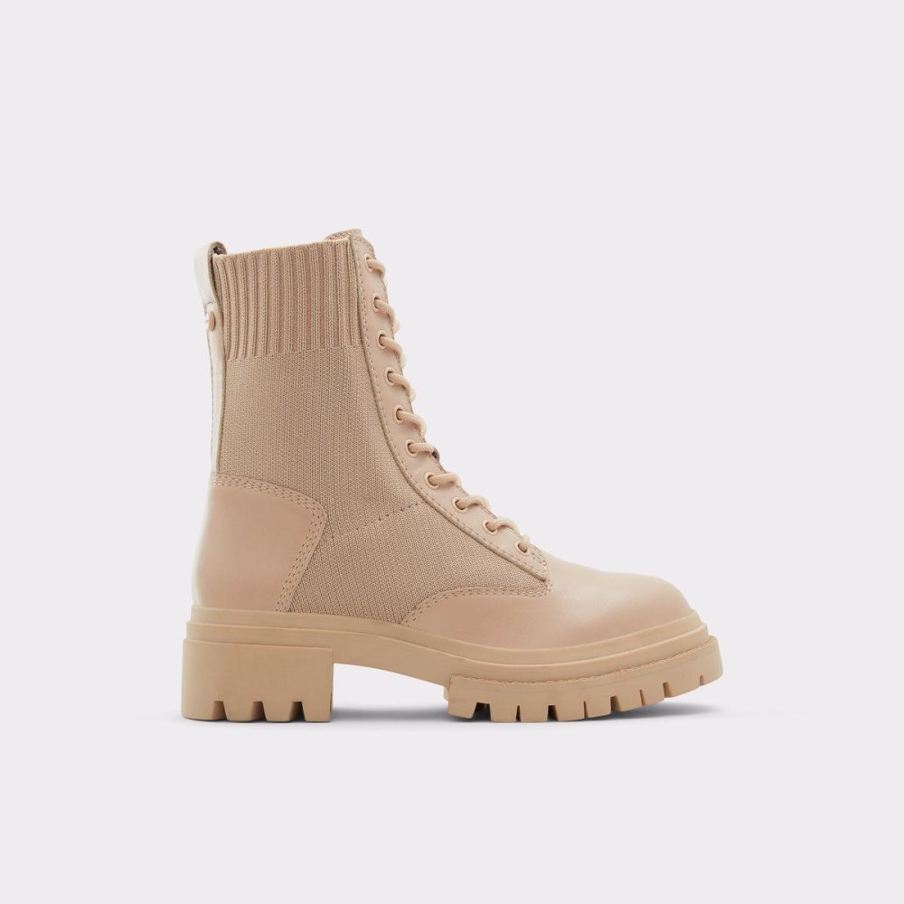 Női Aldo Reflow Combat ankle boot - Lug sole Harci bakancs Bézs | 364-RUPECX