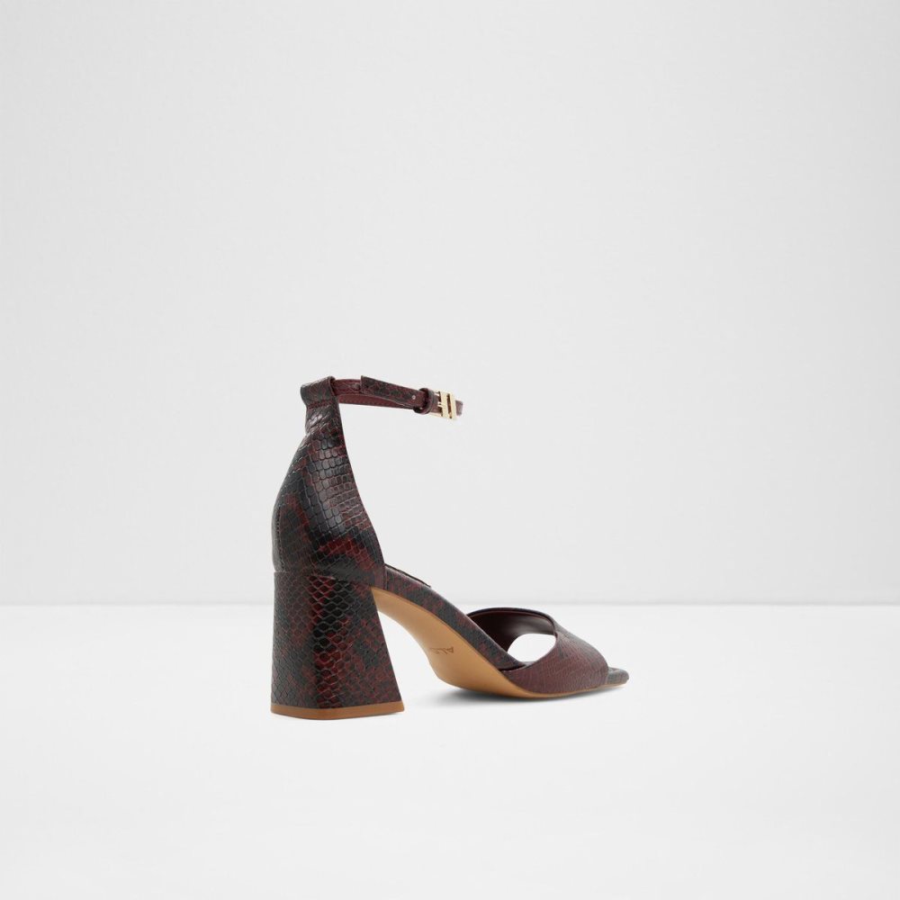 Női Aldo Safdie Ankle strap heeled sandal Blokk Sarkú Cipő Piros | 123-JQMYRG