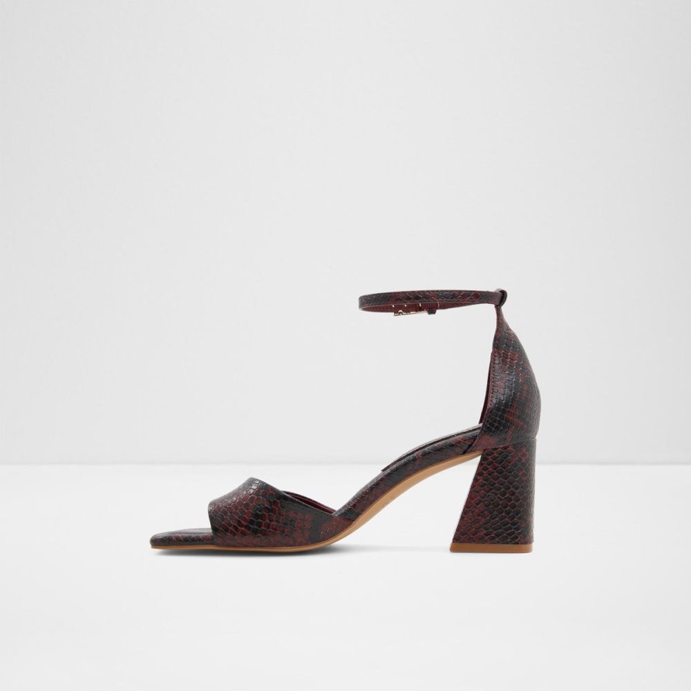 Női Aldo Safdie Ankle strap heeled sandal Blokk Sarkú Cipő Piros | 123-JQMYRG