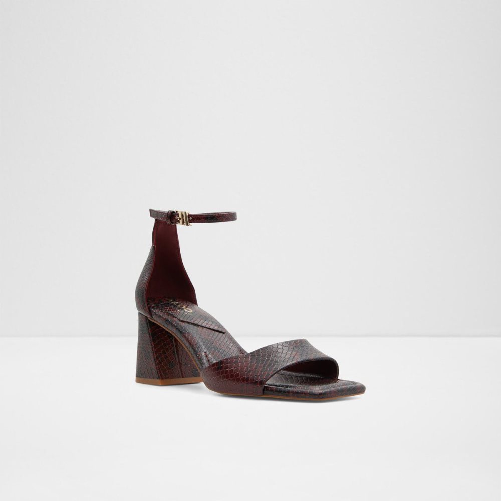 Női Aldo Safdie Ankle strap heeled sandal Blokk Sarkú Cipő Piros | 123-JQMYRG