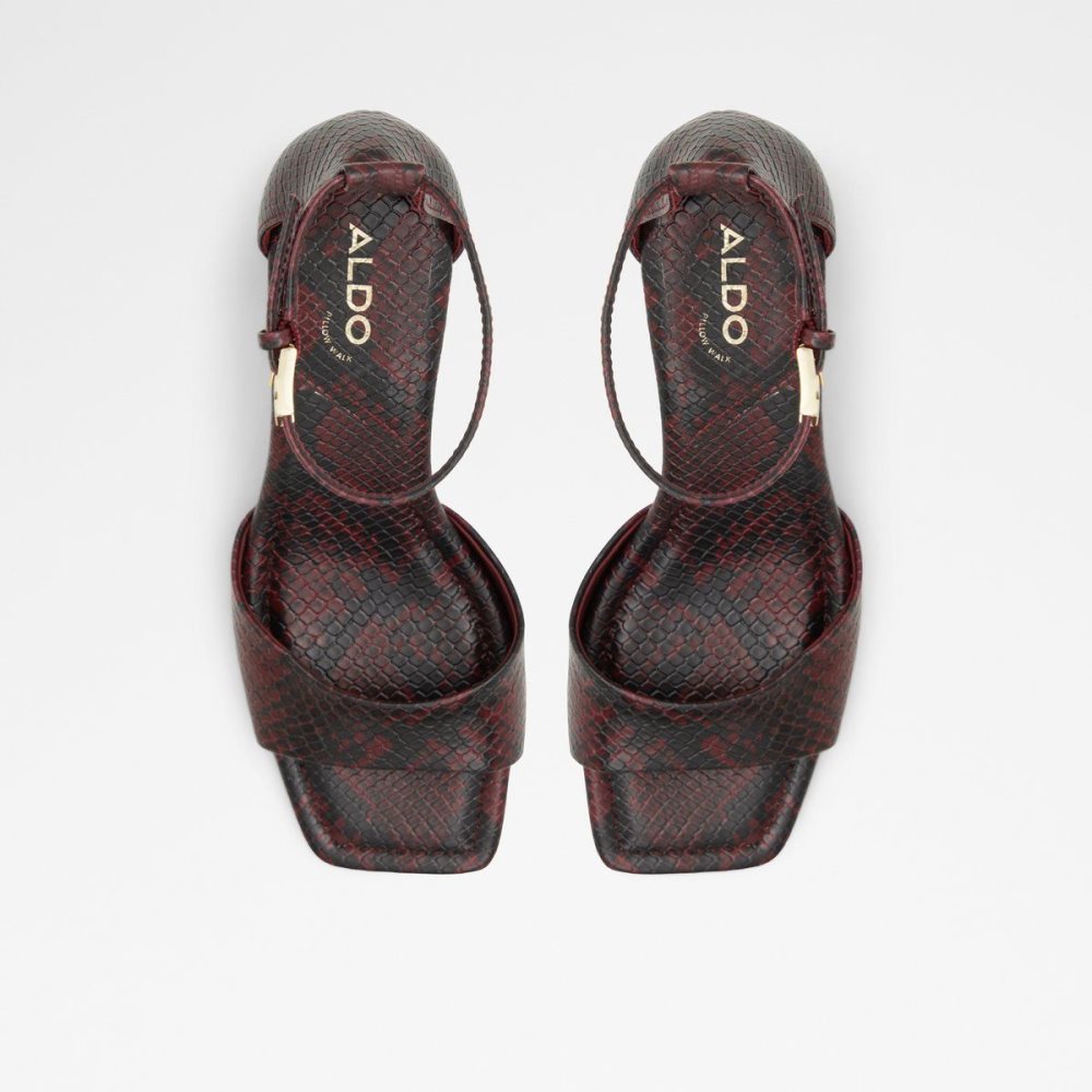 Női Aldo Safdie Ankle strap heeled sandal Blokk Sarkú Cipő Piros | 123-JQMYRG