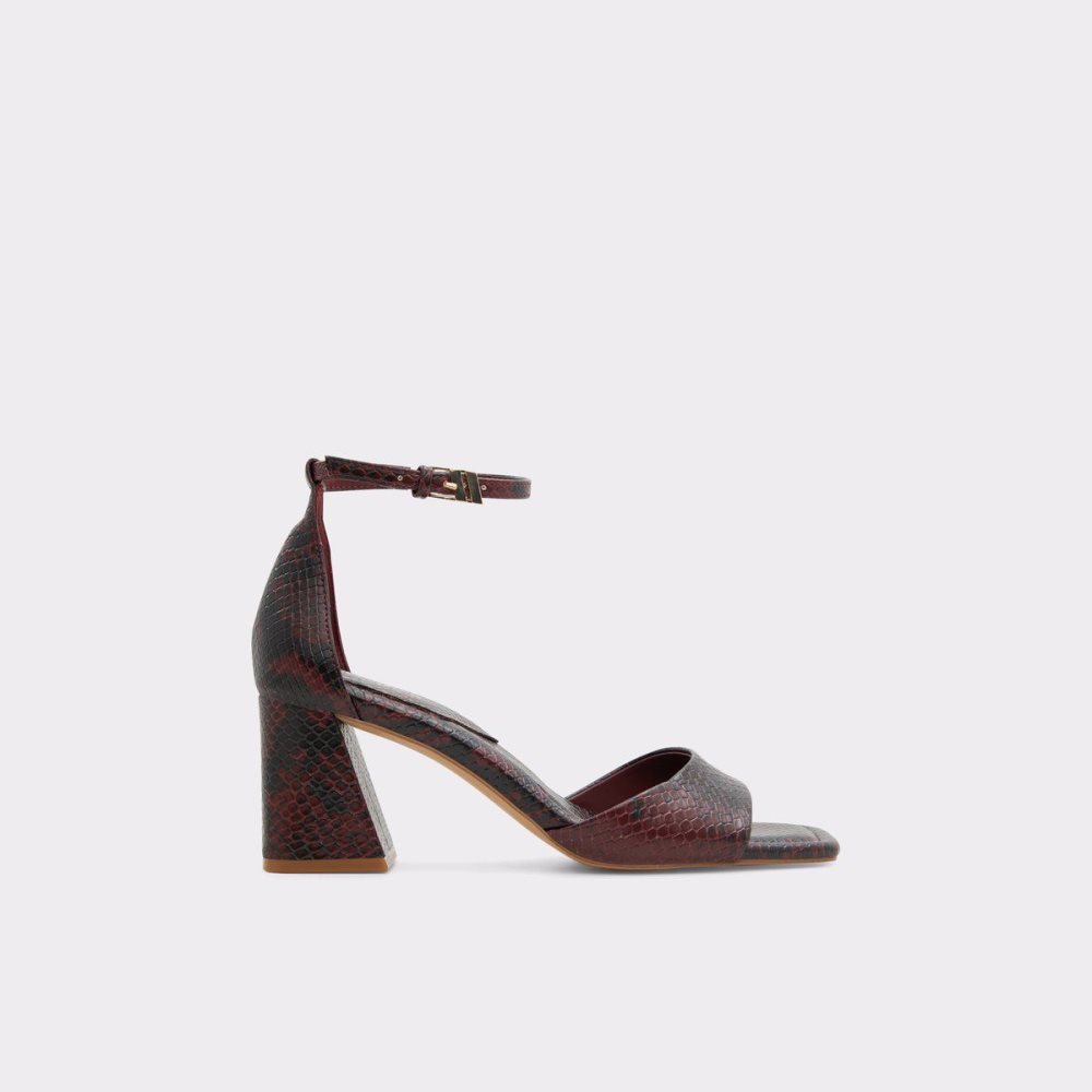 Női Aldo Safdie Ankle strap heeled sandal Blokk Sarkú Cipő Piros | 123-JQMYRG
