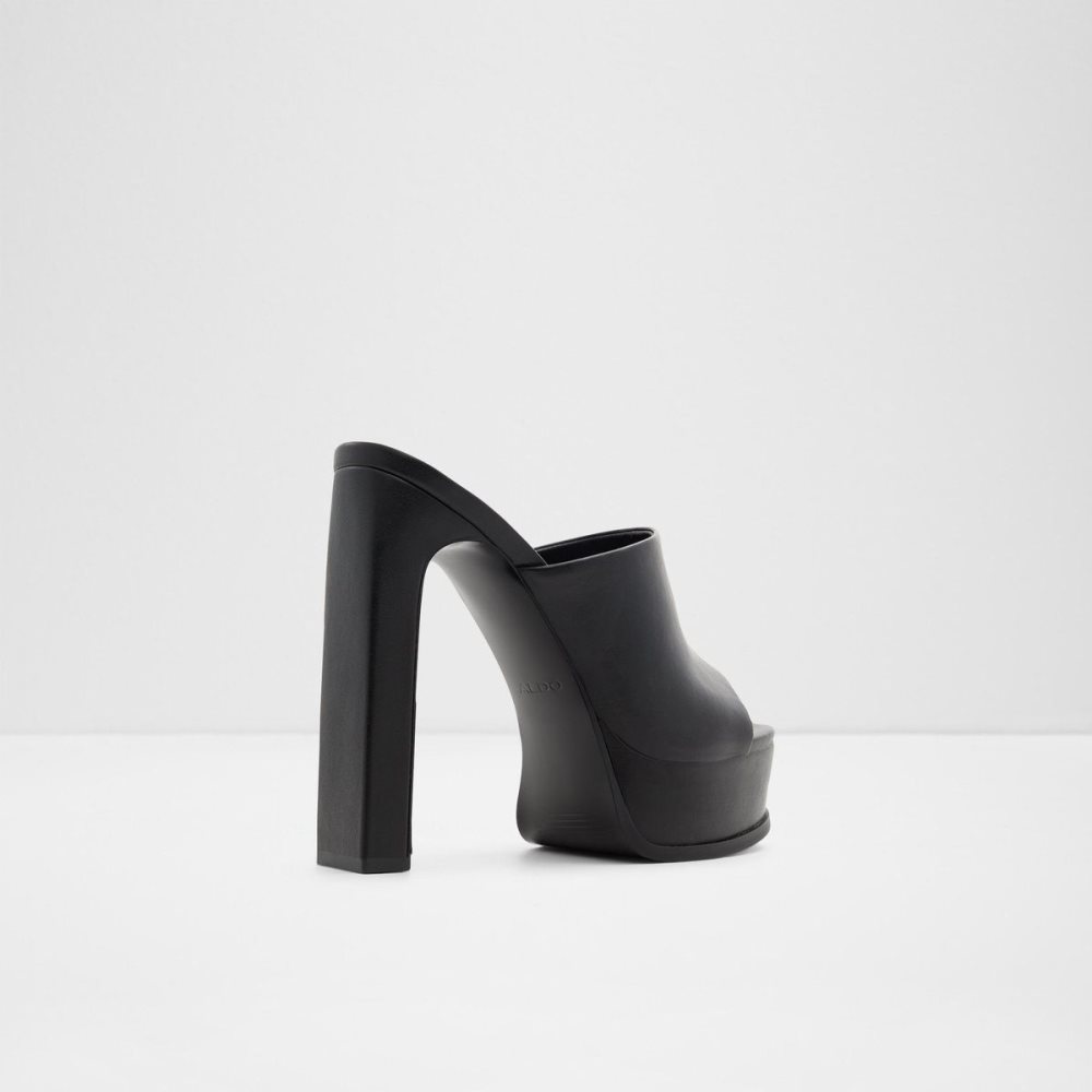 Női Aldo Savilla Heeled mule - Plateforme Platform Cipő Fekete | 135-CTDKUA