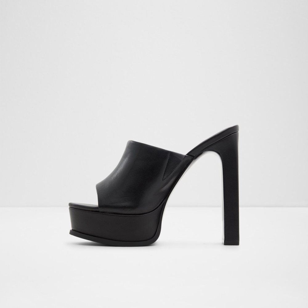 Női Aldo Savilla Heeled mule - Plateforme Platform Cipő Fekete | 135-CTDKUA