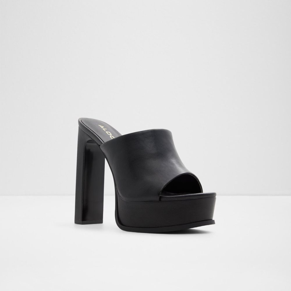 Női Aldo Savilla Heeled mule - Plateforme Platform Cipő Fekete | 135-CTDKUA